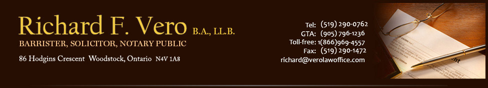 Richard F. Vero B.A., LL.B. - Barrister, Solicitor, Notary Public